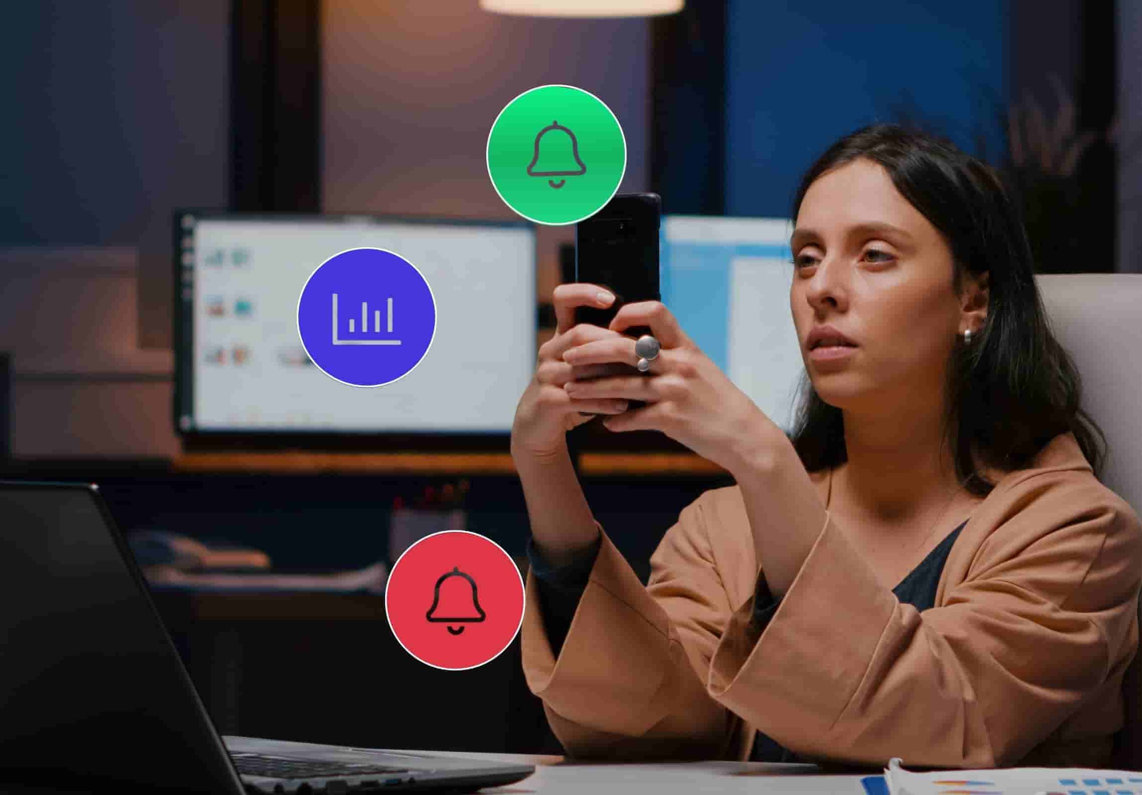 Product management system with Product Management for automated stock alerts and important business notifications.
