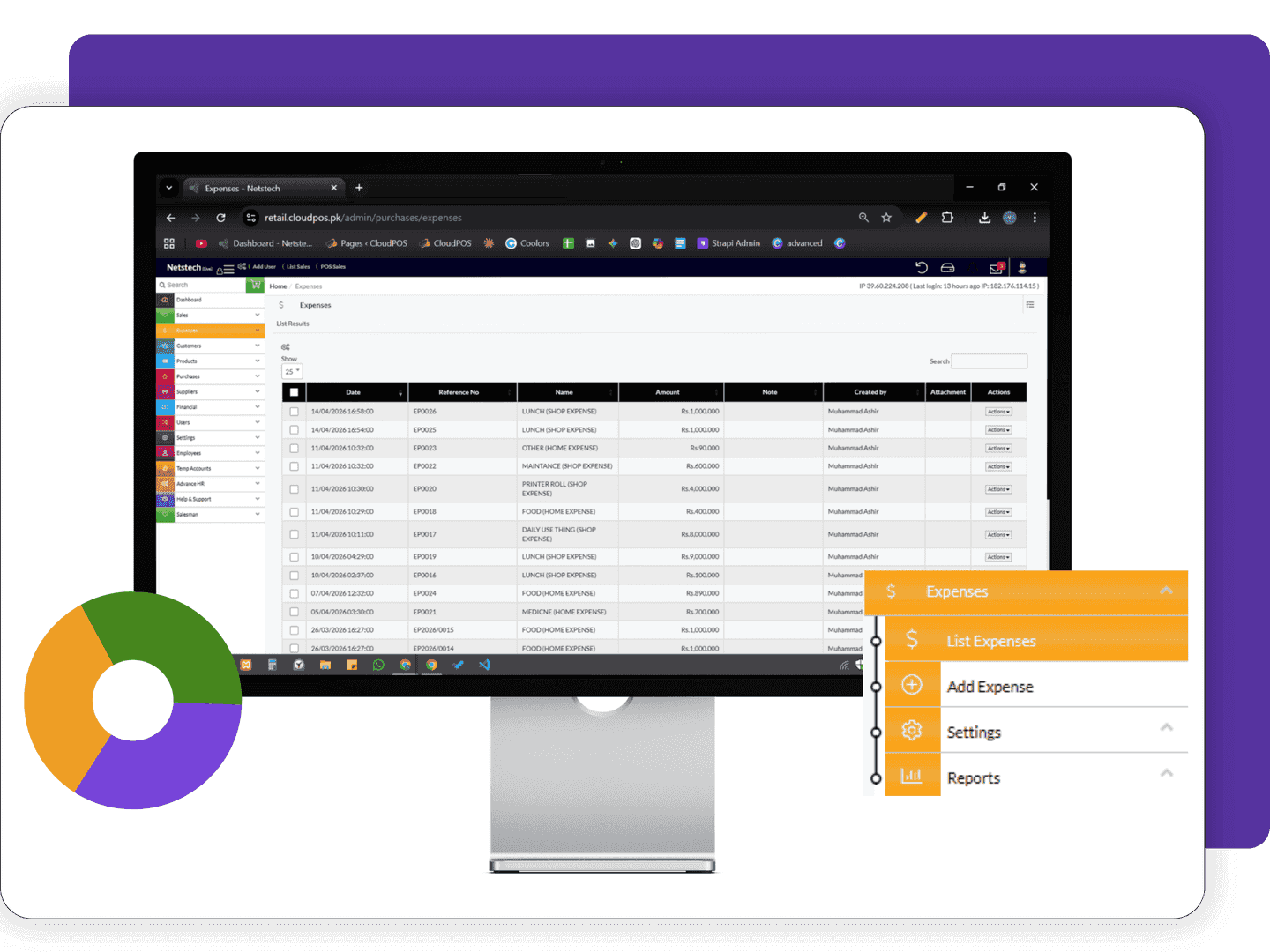 Features of CloudPOS Expense Management  mockup