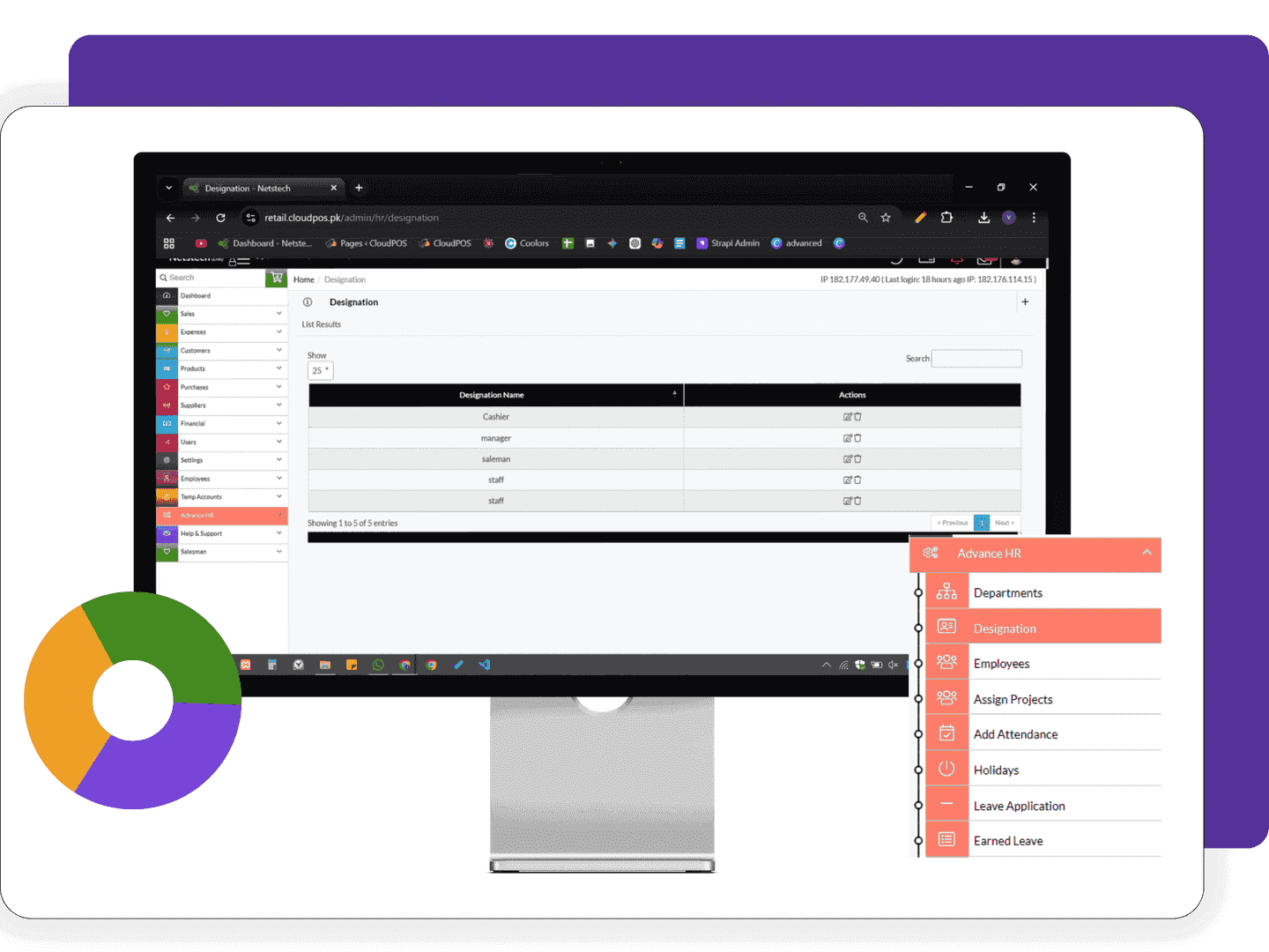 Features of CloudPOS HR Management mockup
