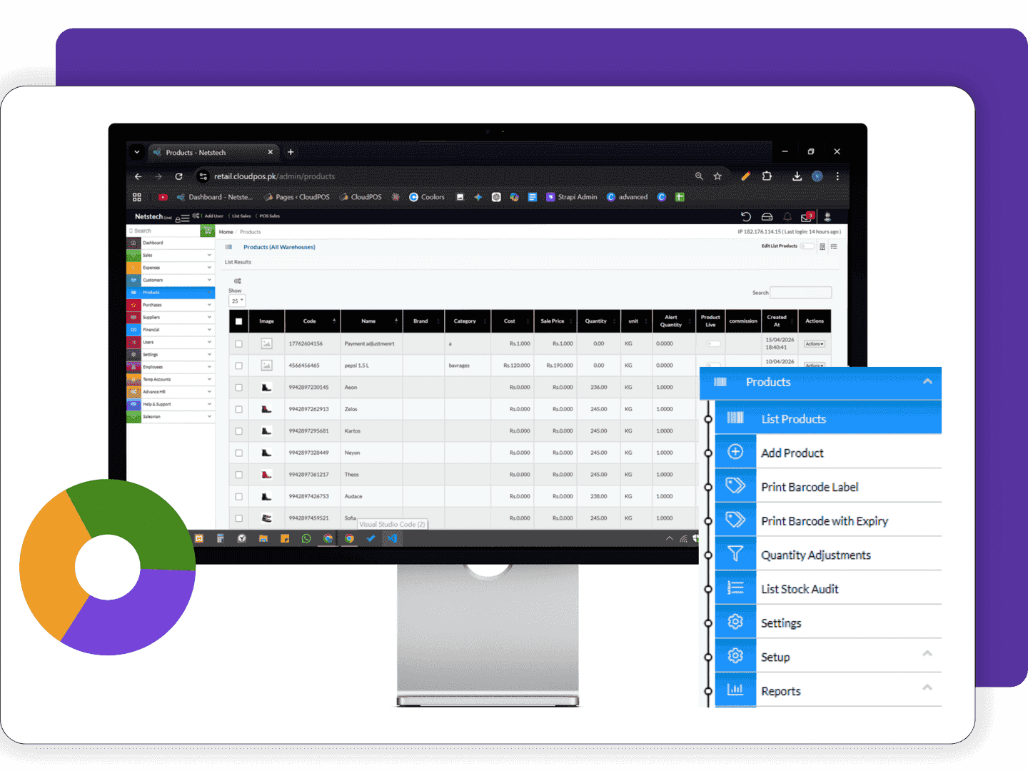 Features of CloudPOS Order Management mockup