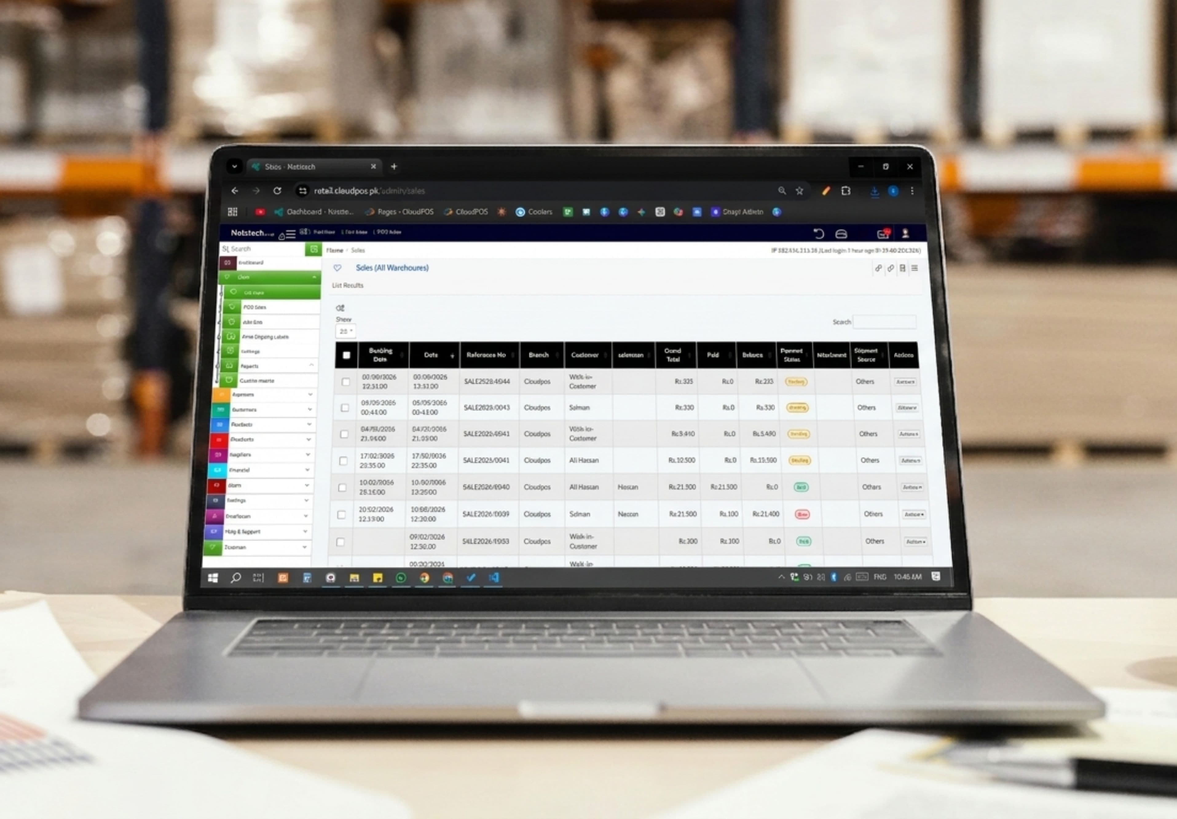 Stock management software dashboard with inventory insights and real-time stock control.