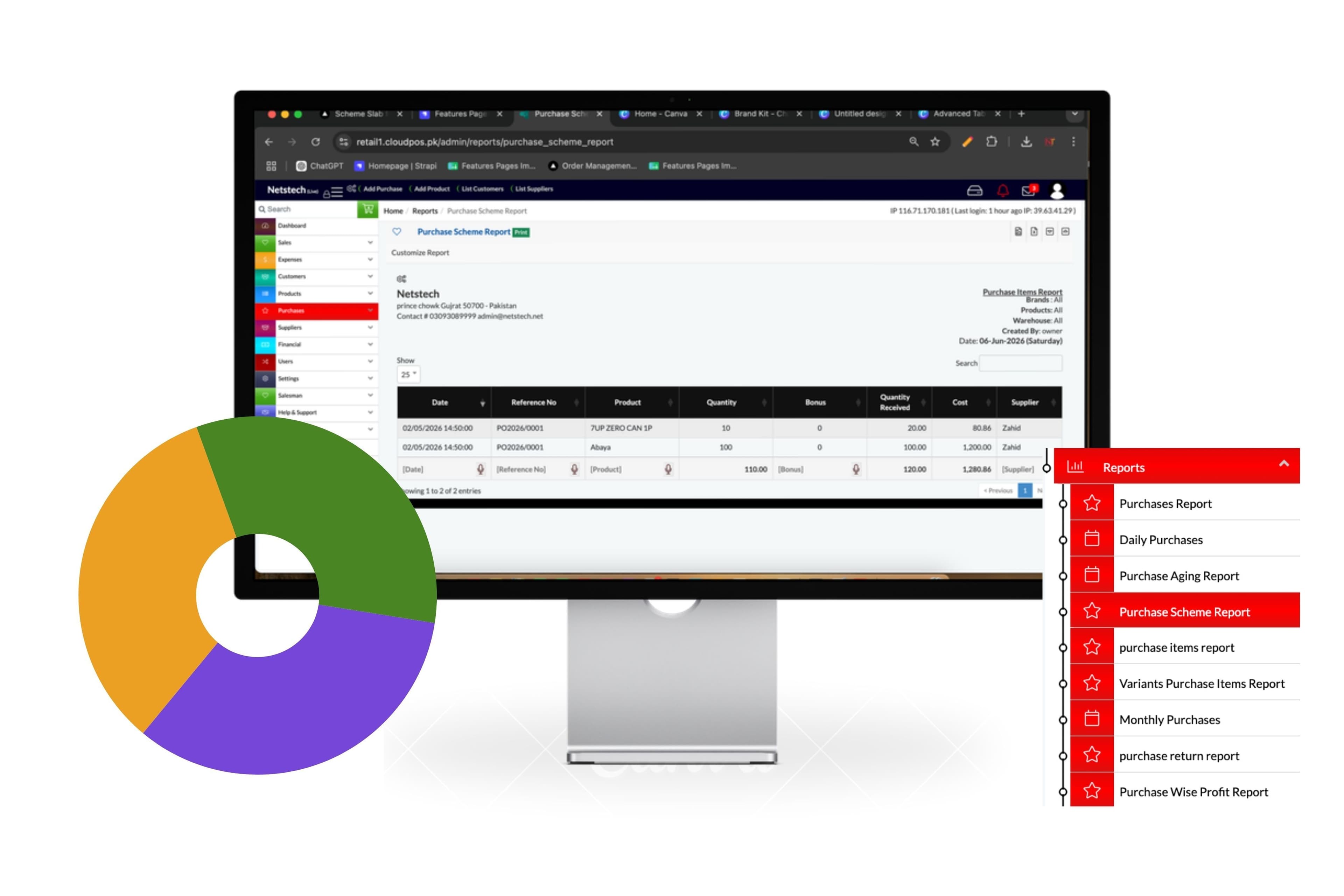 Features of CloudPOS Scheme Slab mockup