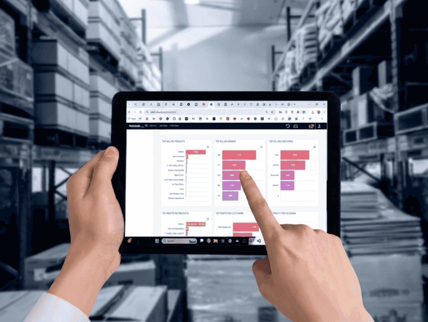 Analytics reports dashboard for distribution management insights and performance tracking.