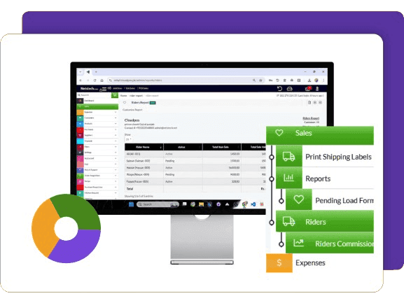 Features of CloudPOS Riders Management  mockup