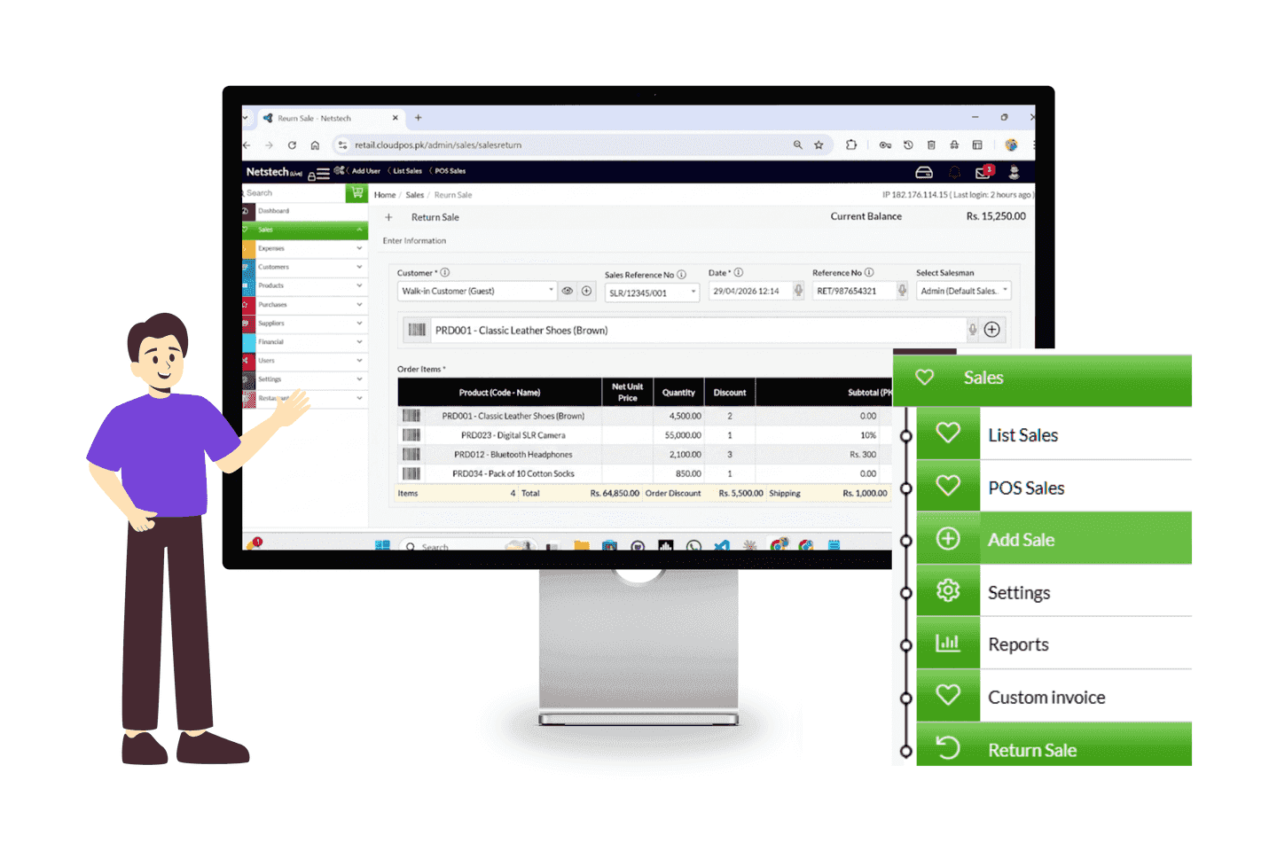 Sales return system with streamlined return processing, automated refunds, and accurate transaction management for businesses.