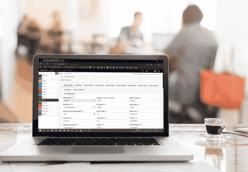 Setting module with analytics dashboard for performance insights and system monitoring.