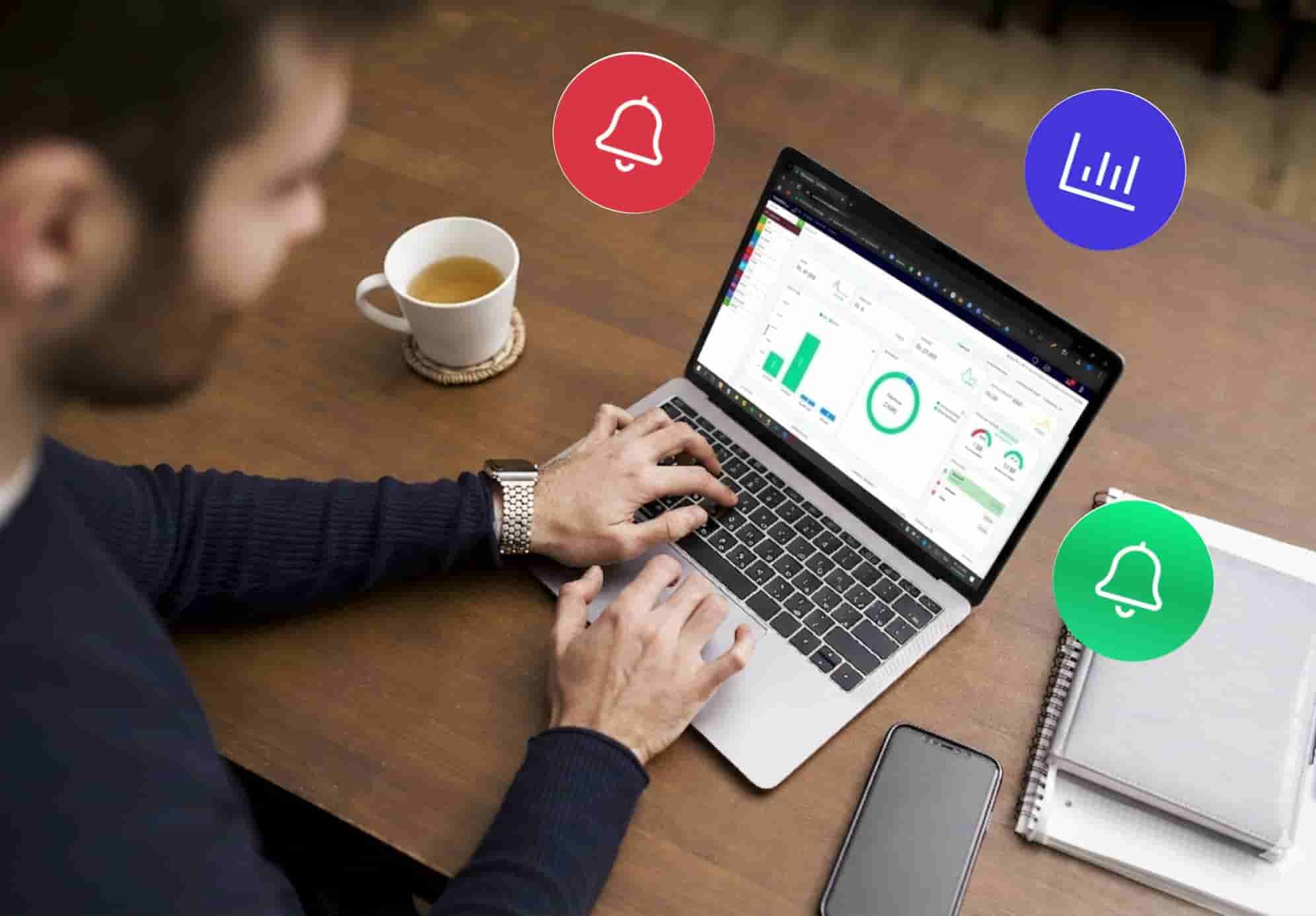 Inventory management software with automated alerts for stock updates and notifications.