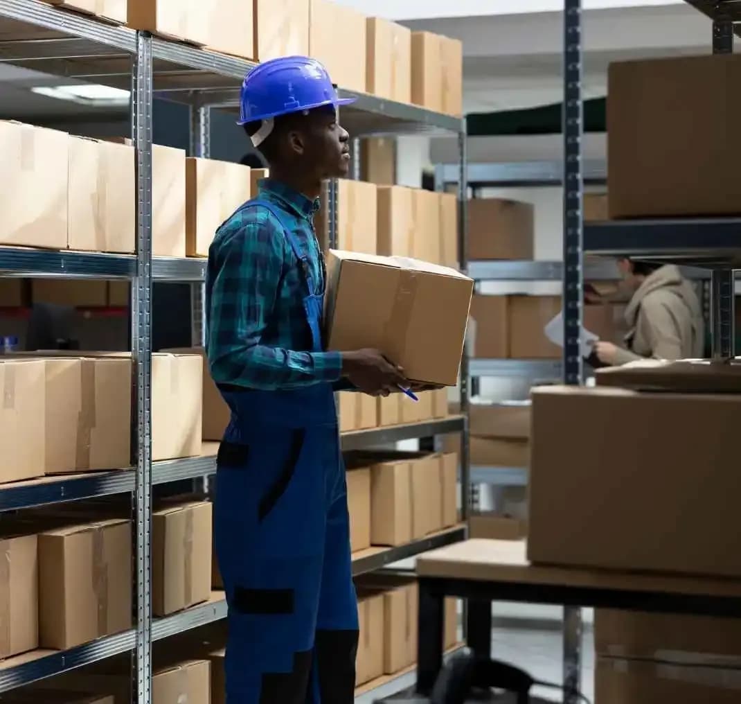 Distribution business operations with Distribution Management System for inventory control, warehouse management, and order processing.