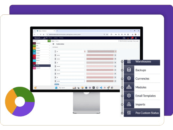 Feature of CloudPOS Custom Status mockup
