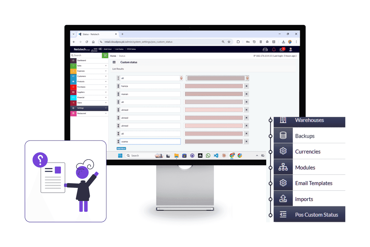 Custom status management system with flexible status workflows, automated process tracking, and real-time workflow management.