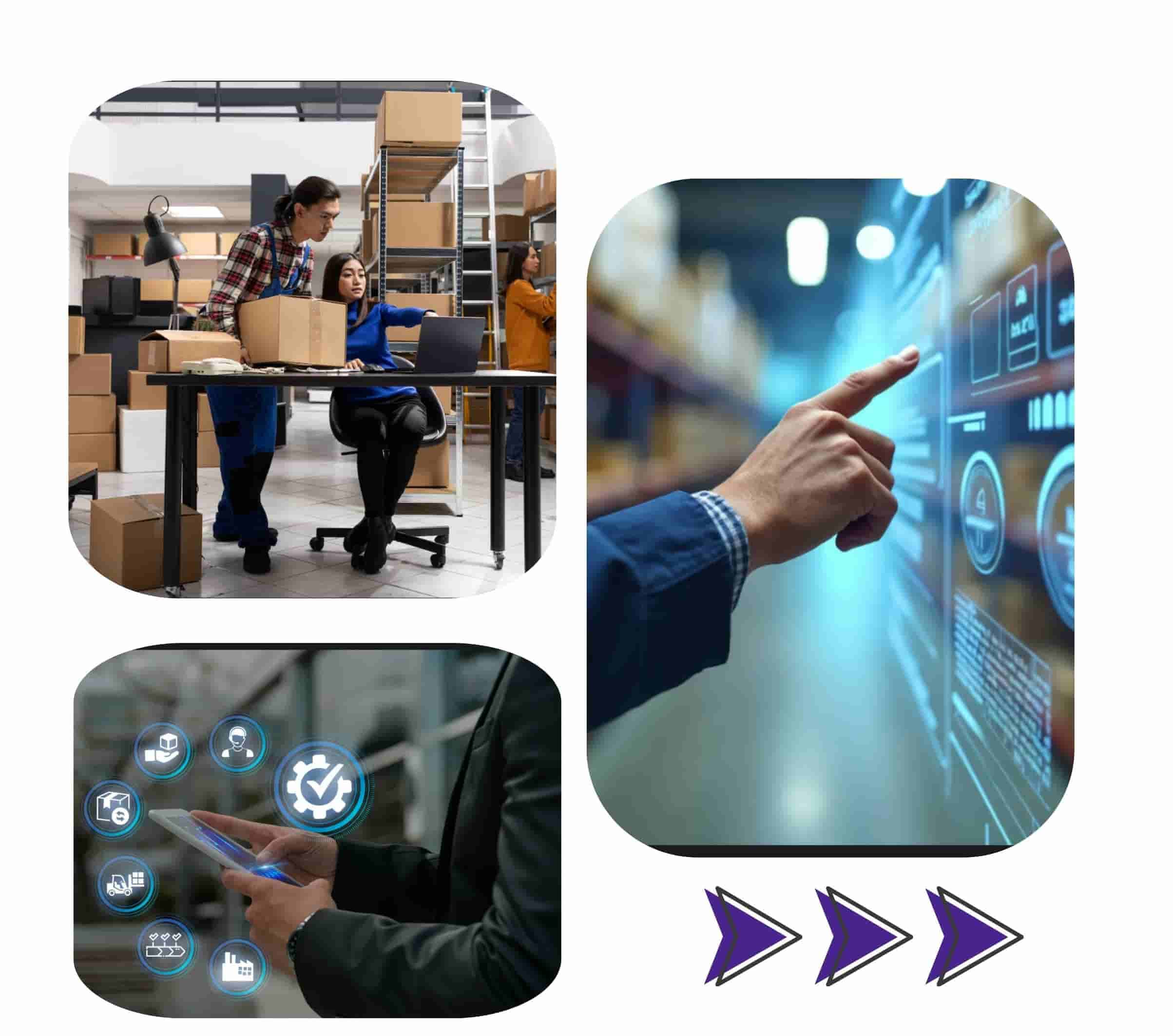 Hardware requirements for Distribution Management System including barcode scanner, receipt printer, POS terminal, and warehouse operations.