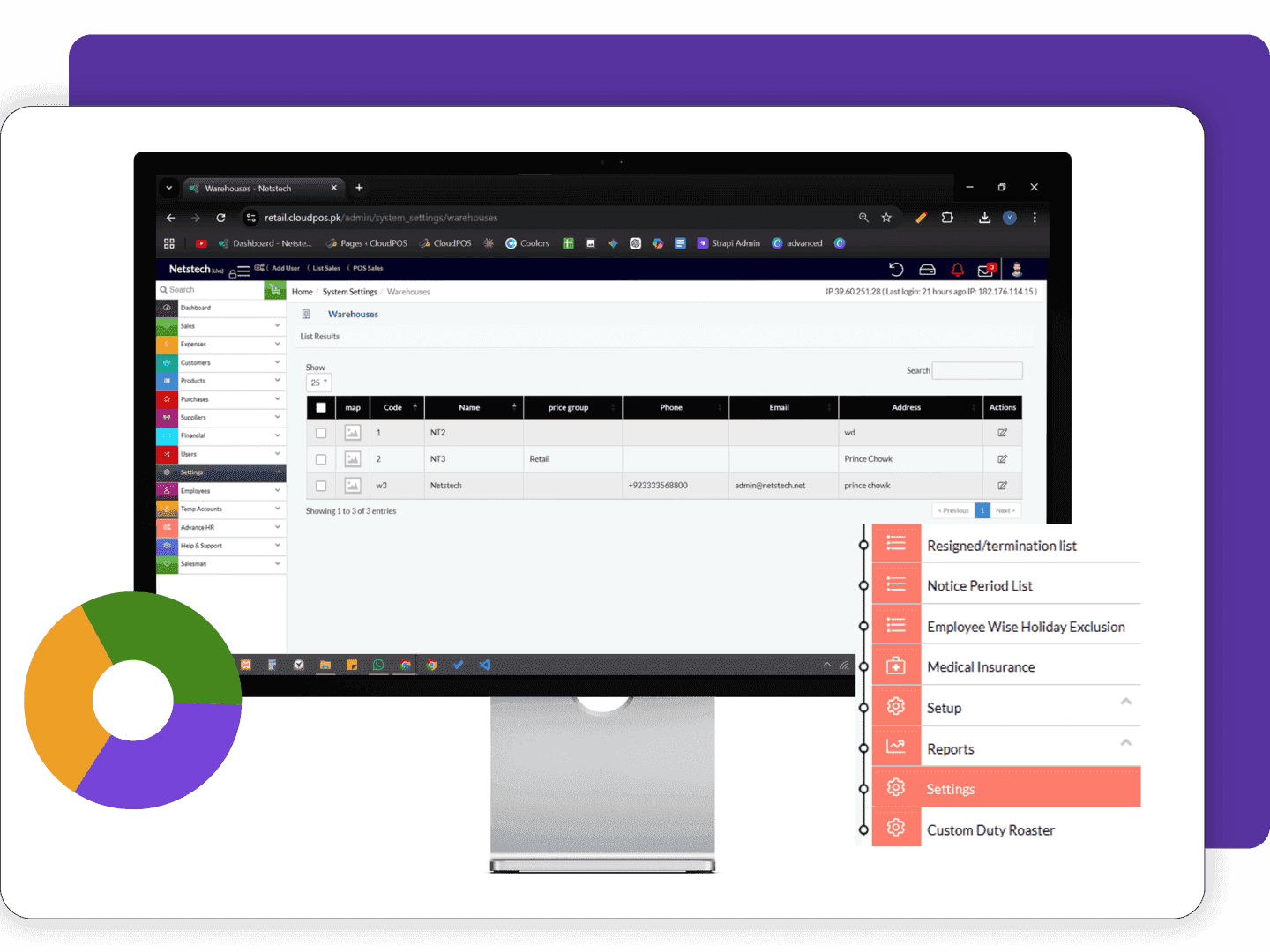 Features of CloudPOS Warehouse Management mockup