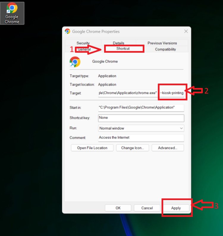 How to directly print in chrome without print Popup