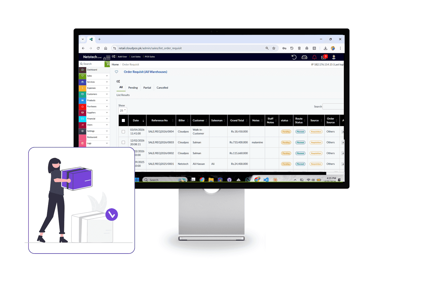 Order taking module for distributor sales and order management.
