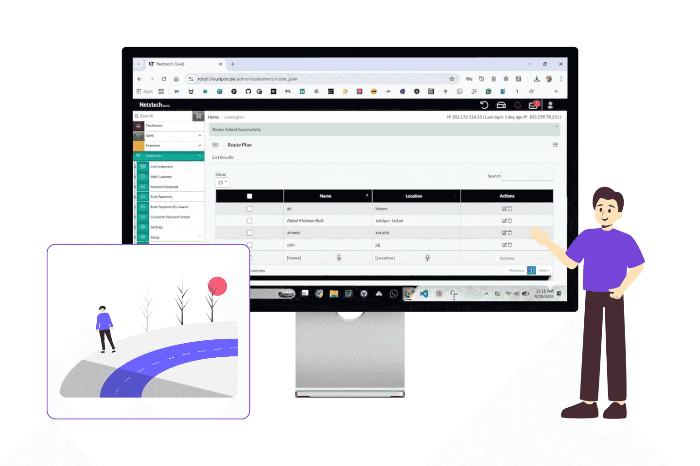 Route planning system for distributor delivery scheduling and logistics.