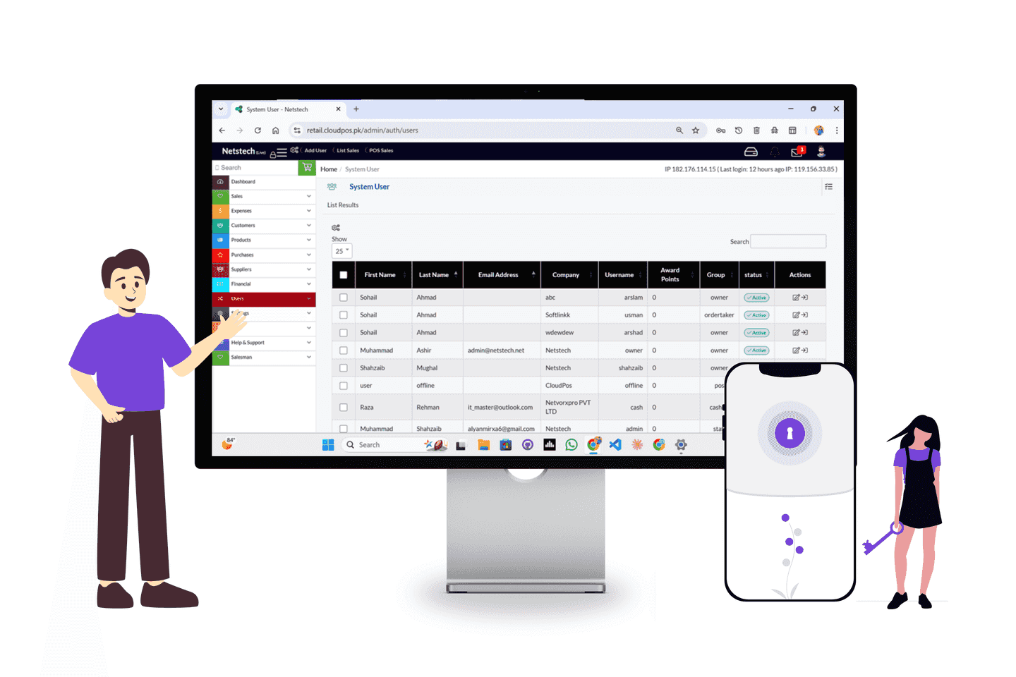 Financial settings panel with tax configuration, payment preferences, and accounting options.