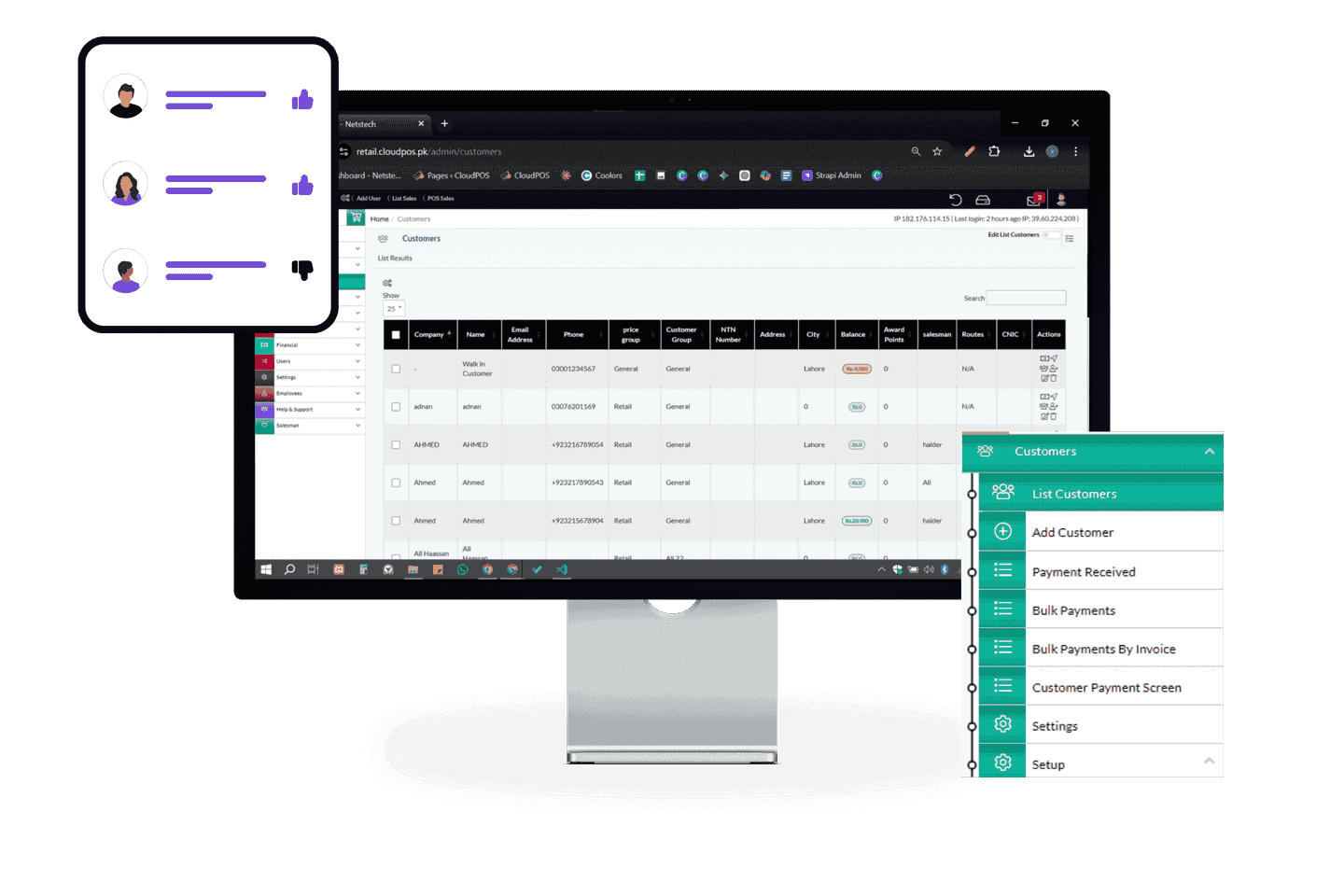 Recovery module with payment follow-ups and automated customer reminder management.