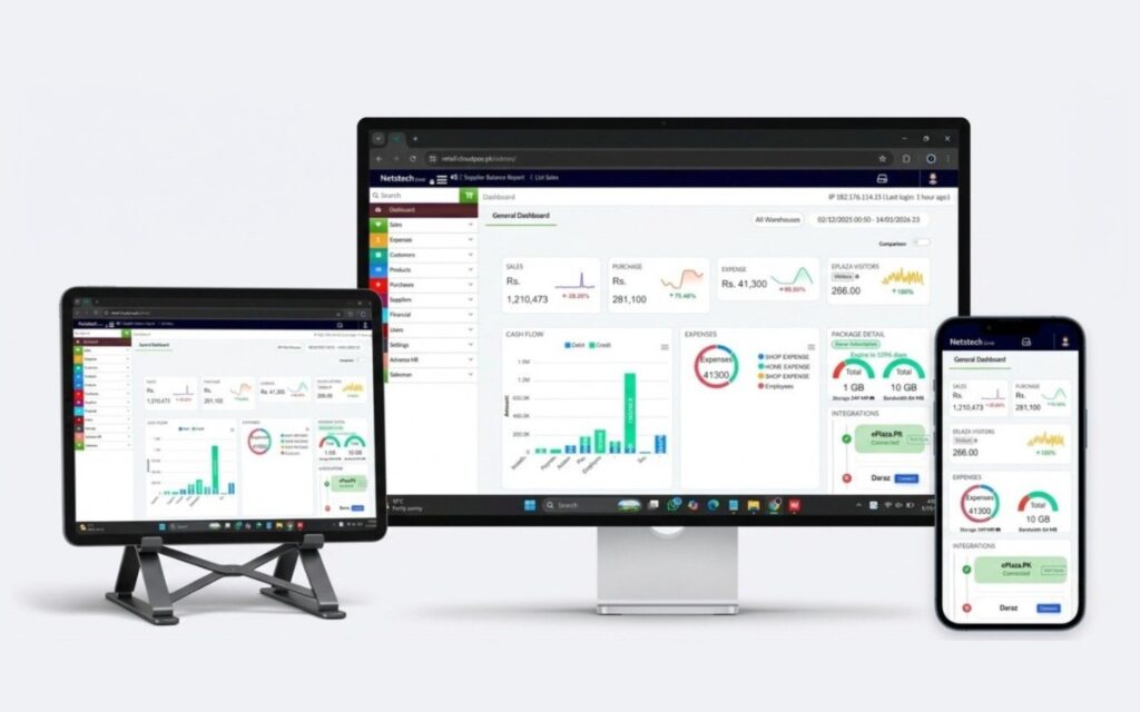 CloudPOS product management features including inventory control, pricing, barcode, and reporting tools